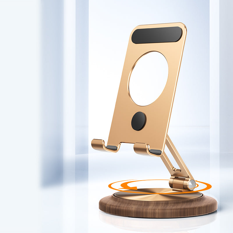 360° Adjustable Mobile Phone Stands,Walnut Base