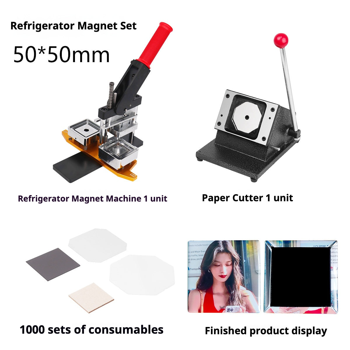 50*50MM Square Refrigerator Magnet Machine