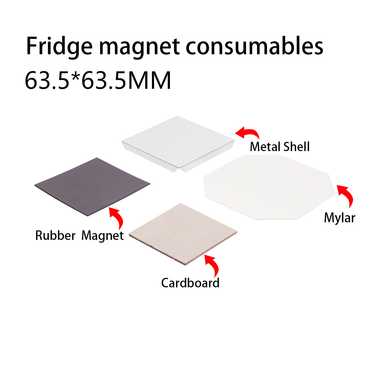 63.5*63.5MM Square Refrigerator Magnet Machine