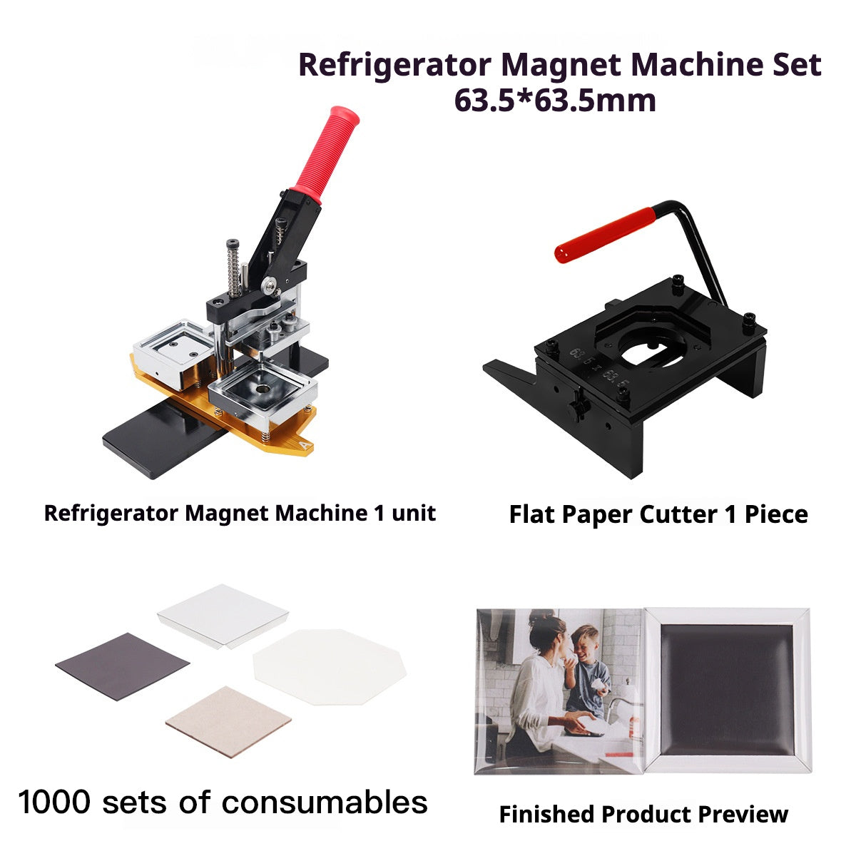 63.5*63.5MM Square Refrigerator Magnet Machine